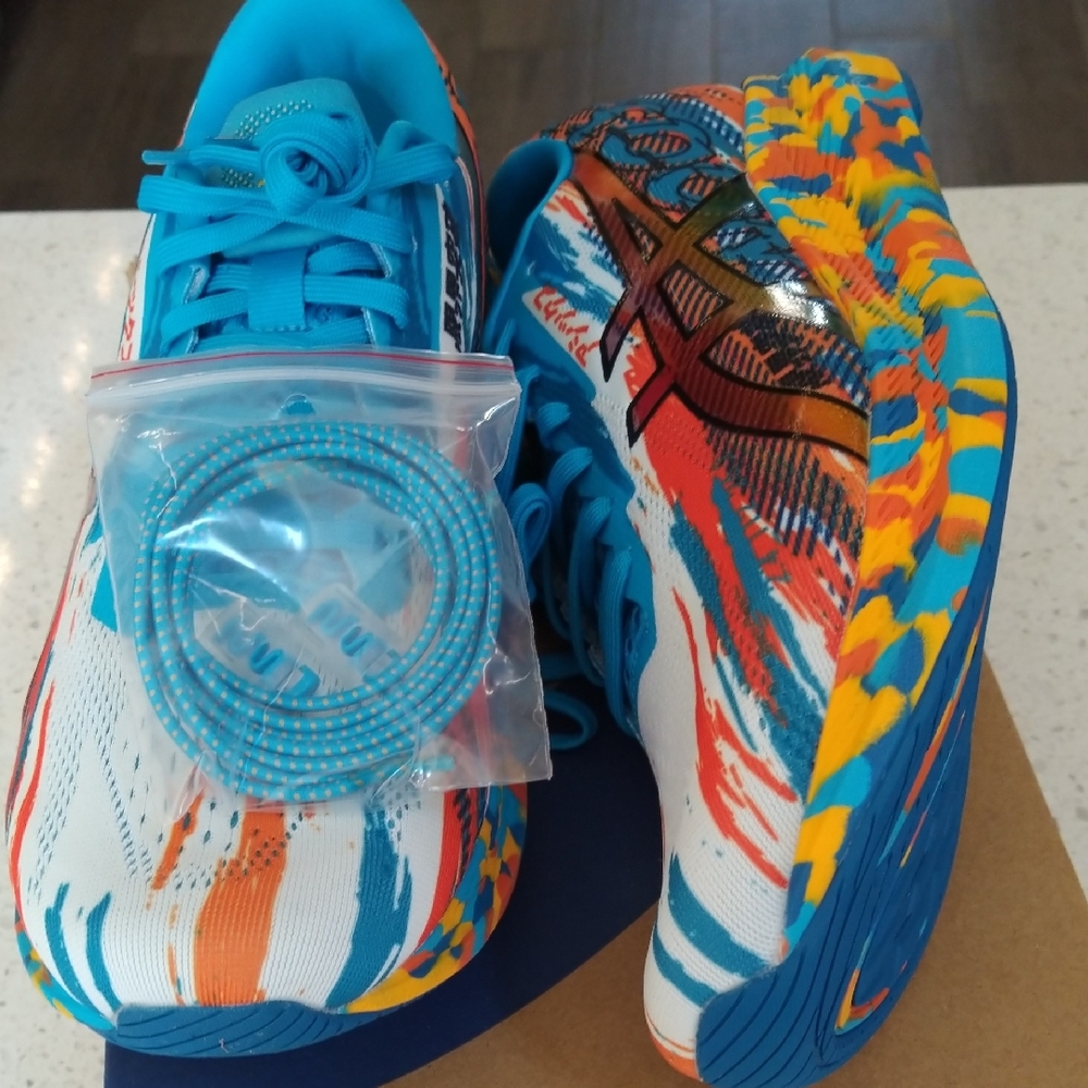 Asics Noosa Tri 13 Mens Sneakers/Shoes in Digital Aqua and Marigold Orange